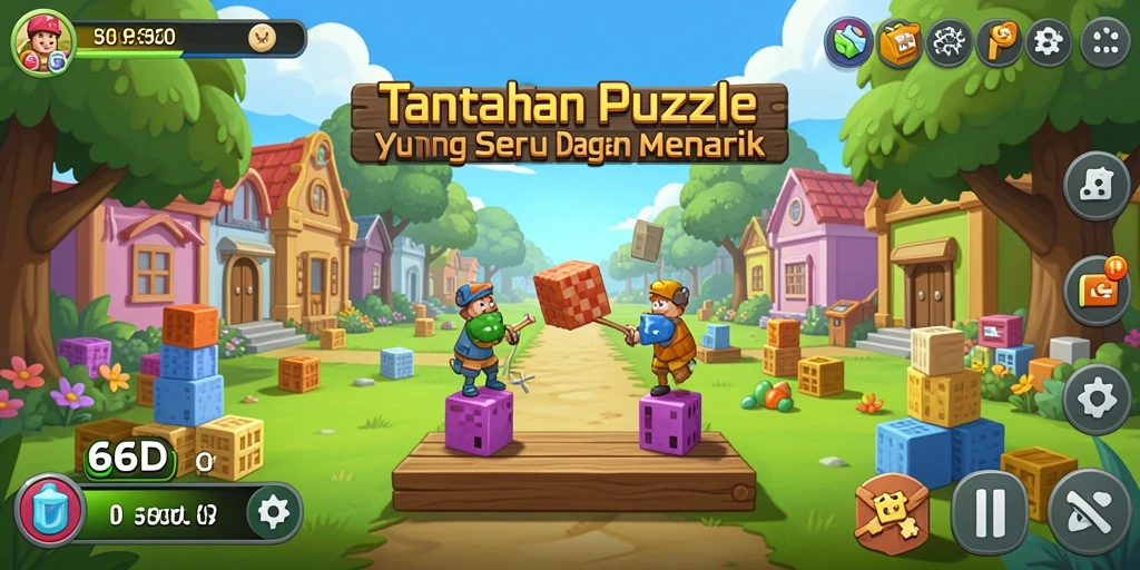 Gameplay menantang dengan beragam puzzle menarik di 66D.