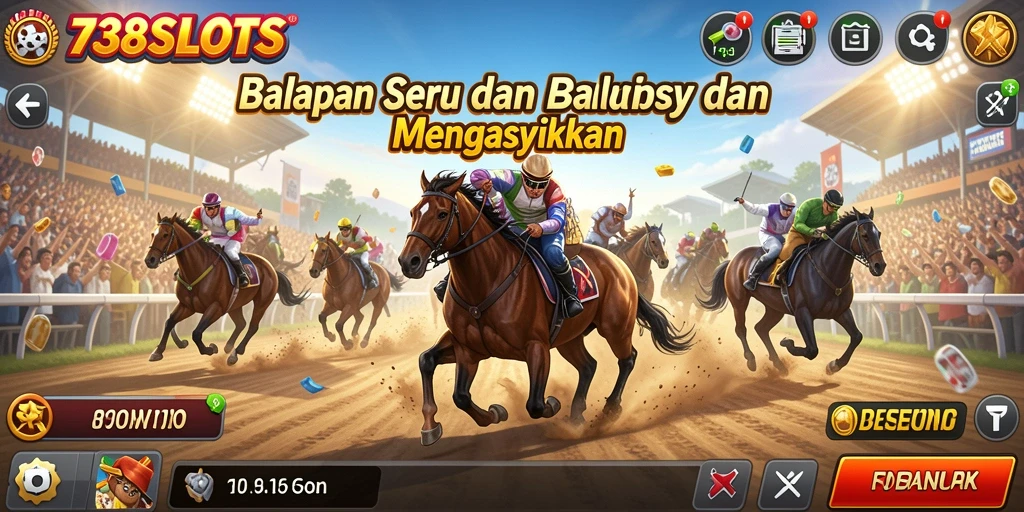 Tampilan mengesankan dari gameplay balapan 738SLOTS.