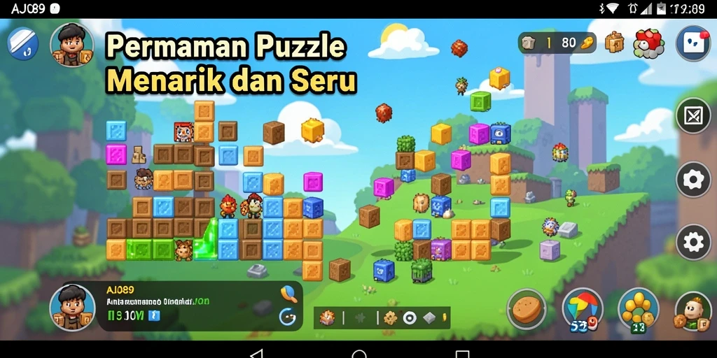 Screenshot AJO89 menampilkan gameplay puzzle yang memikat.