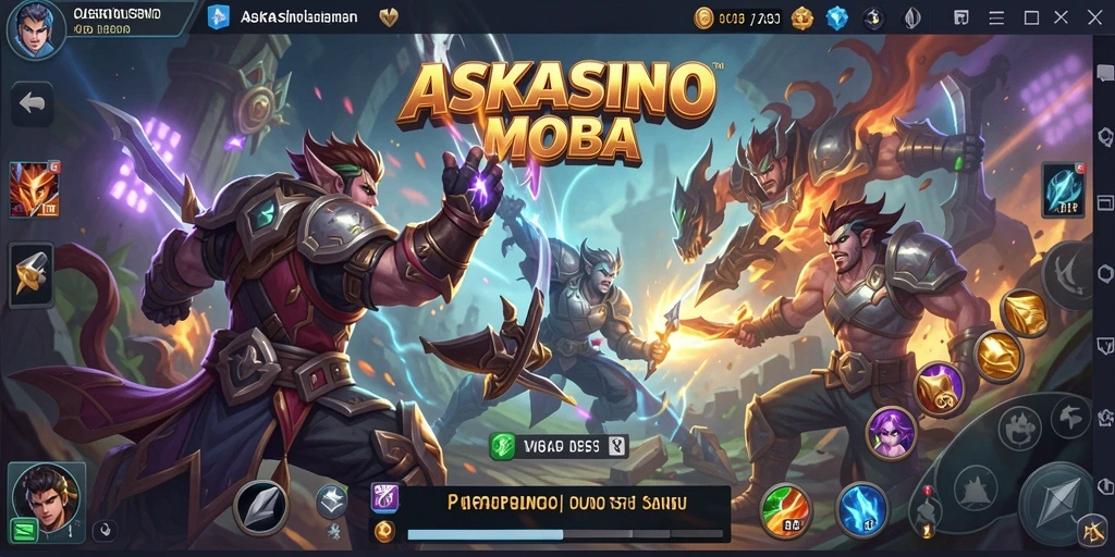 Screenshot gameplay <strong>ASKASINO</strong> menampilkan pertarungan seru dan karakter yang dinamis.