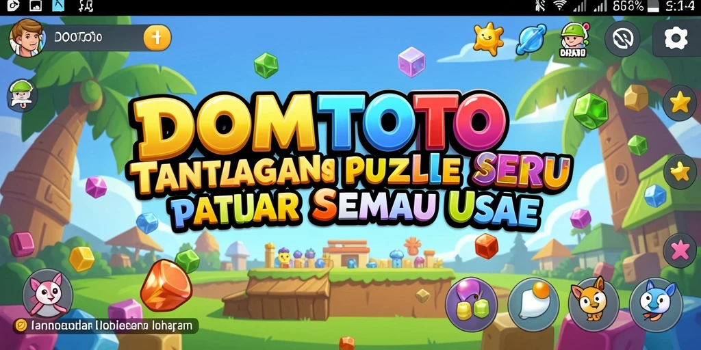 Tampilan gameplay <strong>DOMTOTO</strong> yang penuh warna dan penuh tantangan.