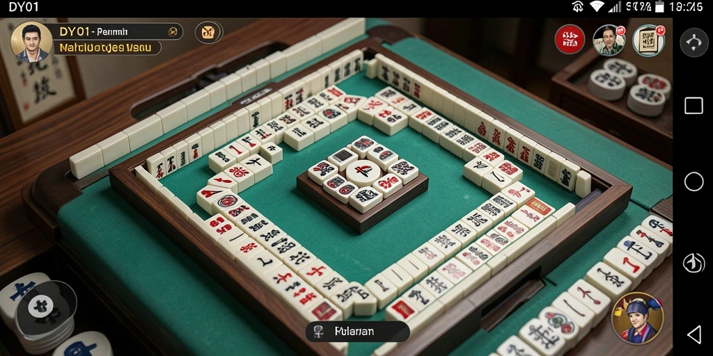 Screenshot utama DY01 menampilkan gameplay Mahjong yang menarik.