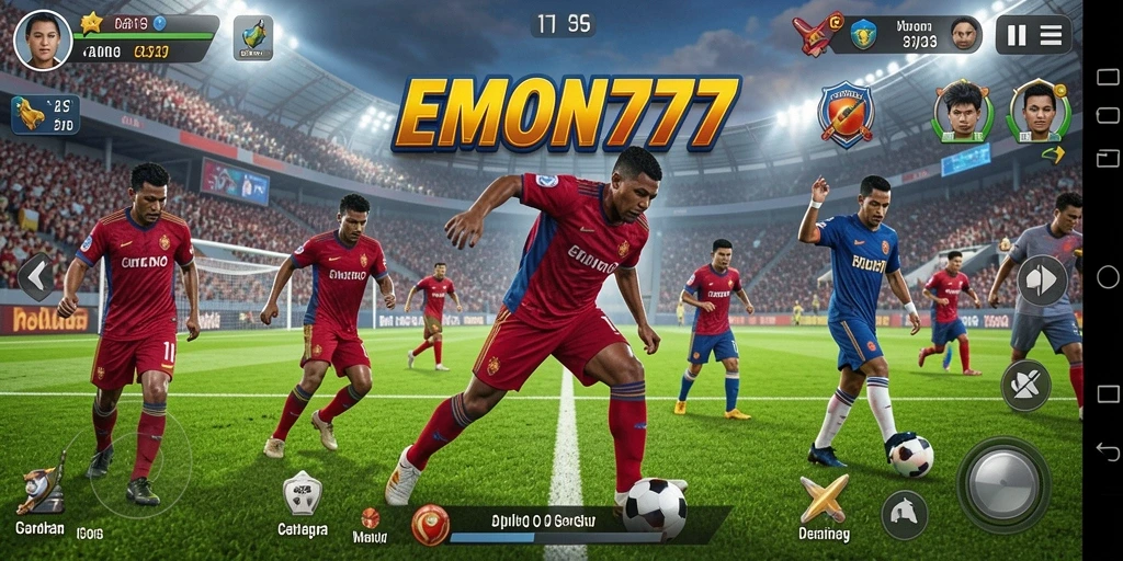 Screenshot utama EMON777 menampilkan aksi seru dalam permainan olahraga.
