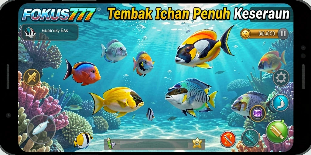 Tampilan gameplay FOKUS777 saat menangkap ikan