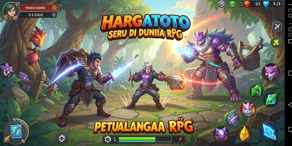 Screenshot gameplay HARGATOTO yang menampilkan pertarungan seru dan karakter.