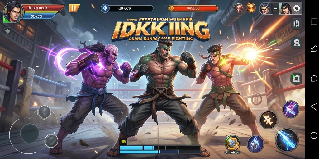 Gameplay seru dan mendebarkan dalam IDRKING saat bertarung.