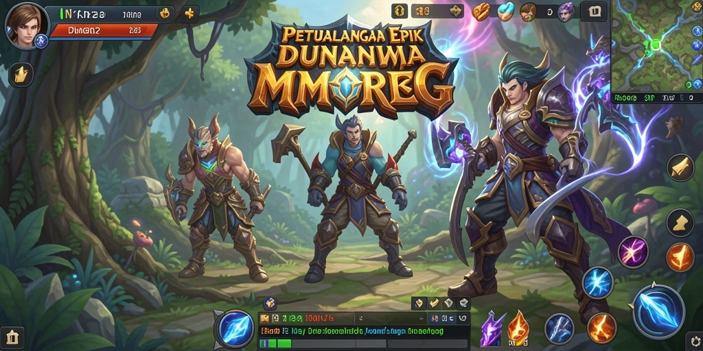 Screenshot gameplay IN22 menampilkan aksi pertempuran epik dalam dunia MMORPG.