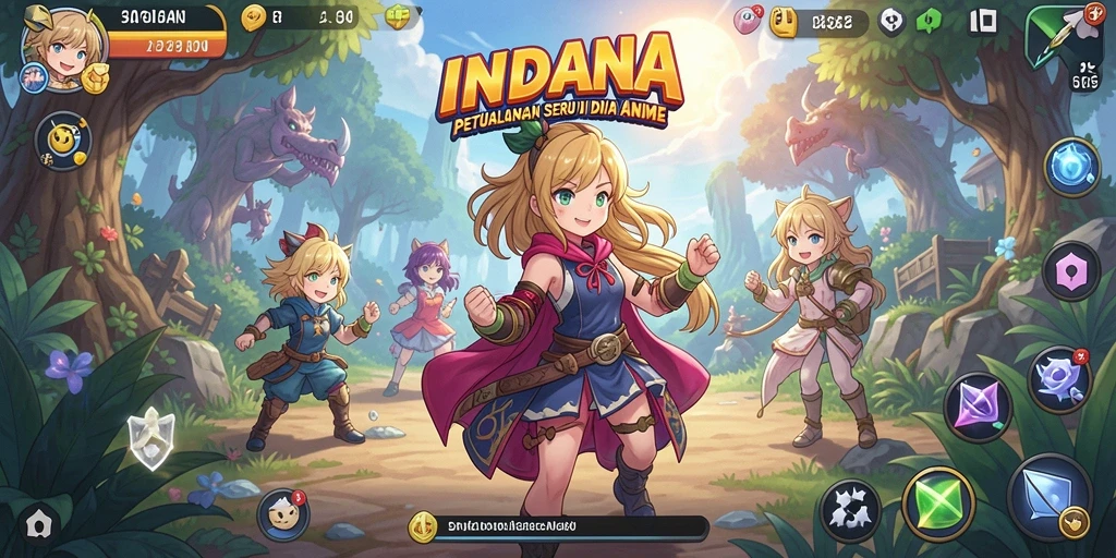 Tampilan gameplay seru dan karakter Anime yang menarik.