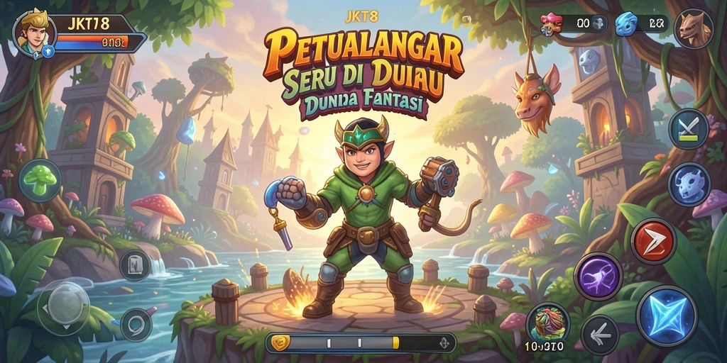 Tangkapan layar menampilkan aksi seru gameplay petualangan JKT8.