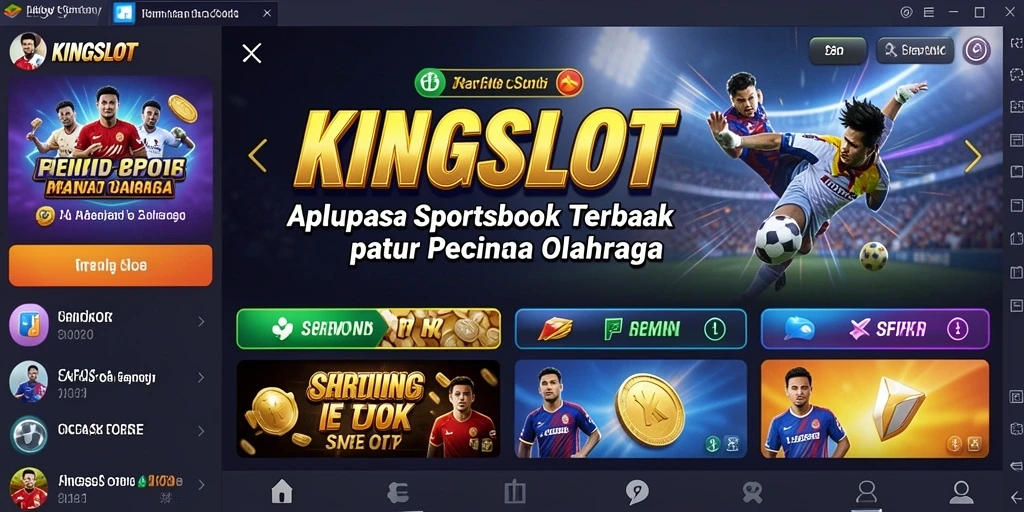 Tampilan utama <strong>KINGSLOT</strong> menampilkan berbagai pilihan taruhan olahraga.