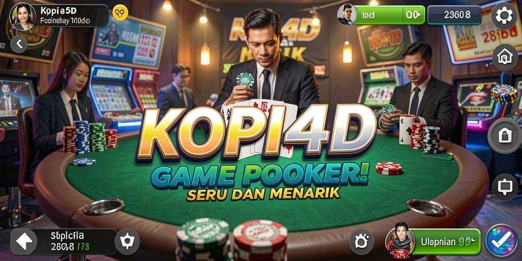 Screenshot gameplay KOPI4D yang menunjukkan permainan Poker yang seru.