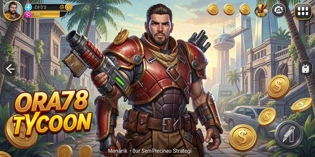 Screenshot gameplay <strong>ORA78</strong> menampilkan momen seru dalam membangun bisnis.
