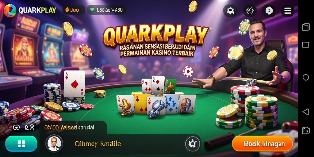 Screenshot utama QUARKPLAY menunjukkan gameplay Kasino yang seru dan interaktif.