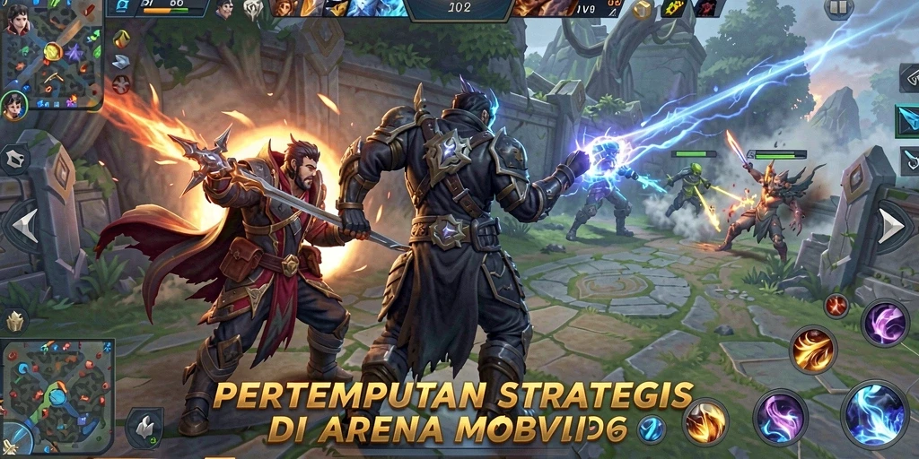Screenshot RPVIP6 menampilkan aksi seru di arena MOBA.
