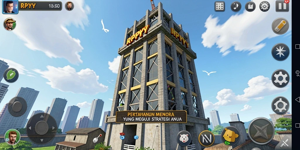 Gameplay menegangkan di RPYYY dengan strategi Tower Defense.