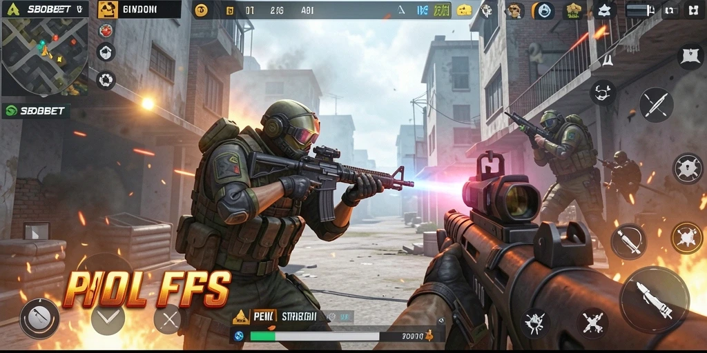 Tampilan gameplay menegangkan di SBOBET dengan aksi FPS luar biasa.
