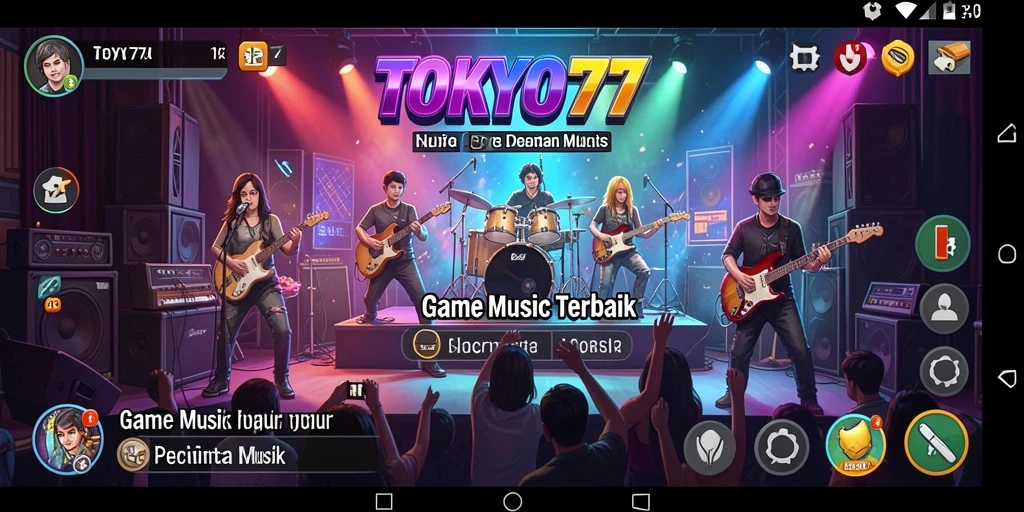 Tampilan gameplay TOKYO77 dengan efek visual yang menakjubkan.