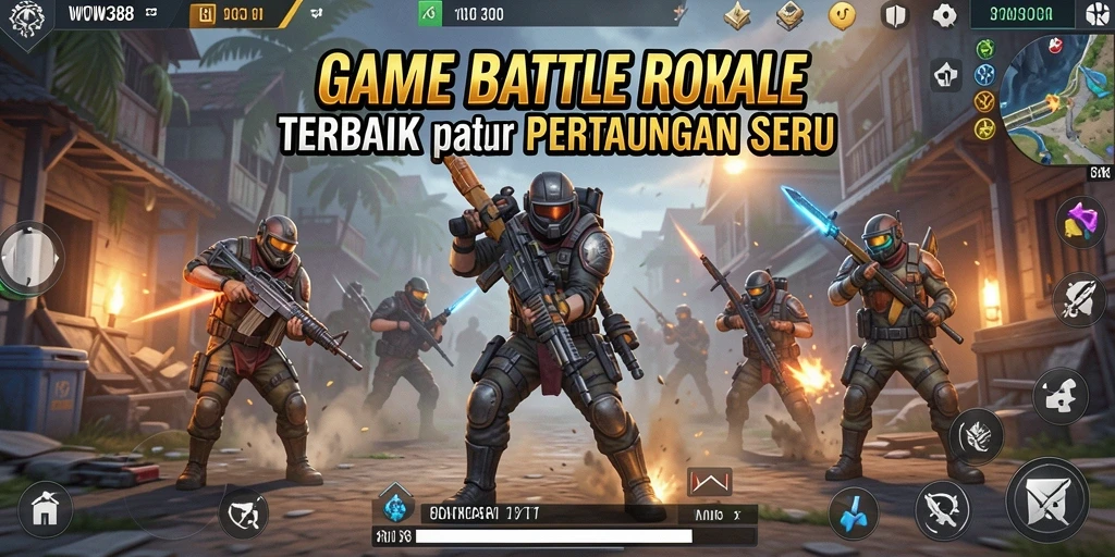 Tangkapan layar WOW388 menampilkan pertempuran seru di medan Battle Royale.