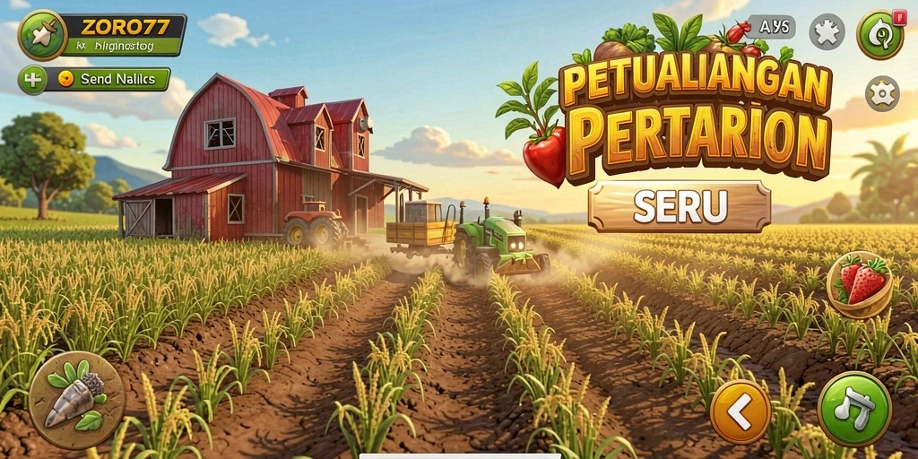 Menampilkan gameplay seru di ladang yang subur.